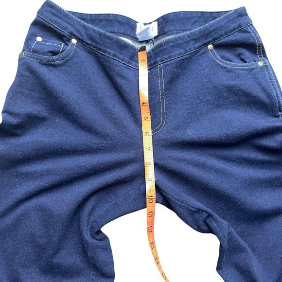 Pajama Jeans Womens Medium Pull On Stretch Pants Denim Wide Leg Dark Wash - Picture 8 of 16